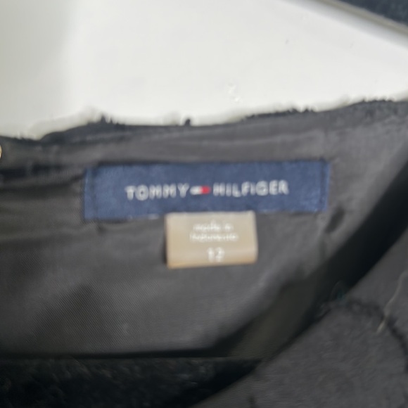 Tommy Hilfiger black polka dots midi dress size 12 whimsigoth, gothic , fariy - Picture 9 of 13